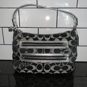 Vintage Coach - handbag, black & silver. Perfect